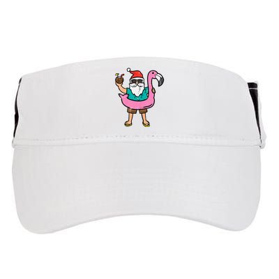 Santa On Flamingo Floatie Cute Christmas In July Xmas Summer Adult Drive Performance Visor