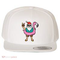 Santa On Flamingo Floatie Cute Christmas In July Xmas Summer Wool Snapback Cap