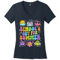 Schools Out For Summer Graduation Last Day Of School Teacher Women's V-Neck T-Shirt