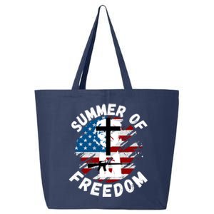 Summer Of Freedom American Flag Usa United States Of America 4th Of July Us Flag 25L Jumbo Tote