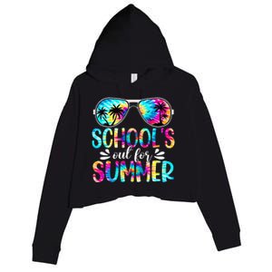 Schools Out For Summer Last Day Of School Student Teacher Crop Fleece Hoodie