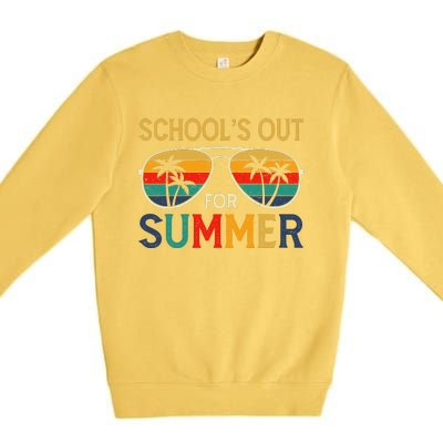 Schools Out For Summer Retro Last Day Of School Teacher Boy Premium Crewneck Sweatshirt