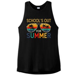 Schools Out For Summer Retro Last Day Of School Teacher Boy Ladies PosiCharge Tri-Blend Wicking Tank