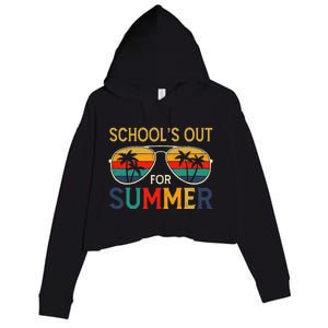 Schools Out For Summer Retro Last Day Of School Teacher Boy Crop Fleece Hoodie