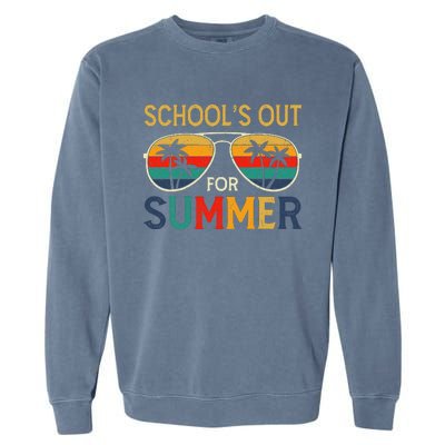 Schools Out For Summer Retro Last Day Of School Teacher Boy Garment-Dyed Sweatshirt