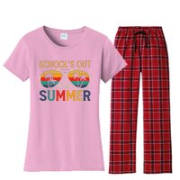 Schools Out For Summer Retro Last Day Of School Teacher Boy Women's Flannel Pajama Set