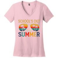 Schools Out For Summer Retro Last Day Of School Teacher Boy Women's V-Neck T-Shirt