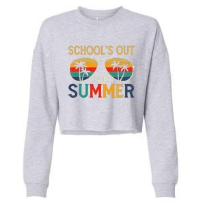 Schools Out For Summer Retro Last Day Of School Teacher Boy Cropped Pullover Crew