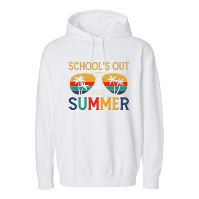 Schools Out For Summer Retro Last Day Of School Teacher Boy Garment-Dyed Fleece Hoodie