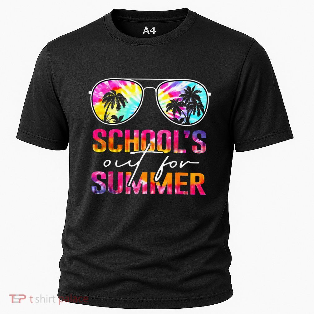 Schools Out For Summer Last Day Of School Teacher Tie Dye Cooling Performance Crew T-Shirt