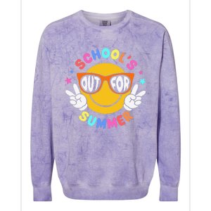 Schools Out For Summer Teacher Students Last Day Of School Colorblast Crewneck Sweatshirt