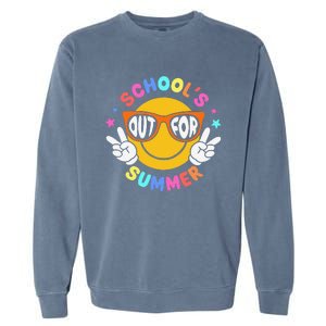 Schools Out For Summer Teacher Students Last Day Of School Garment-Dyed Sweatshirt