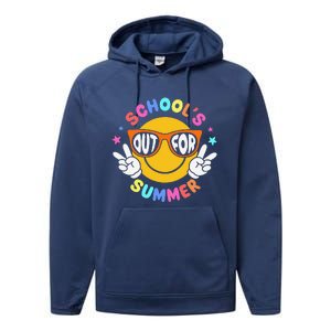 Schools Out For Summer Teacher Students Last Day Of School Performance Fleece Hoodie