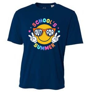 Schools Out For Summer Teacher Students Last Day Of School Cooling Performance Crew T-Shirt