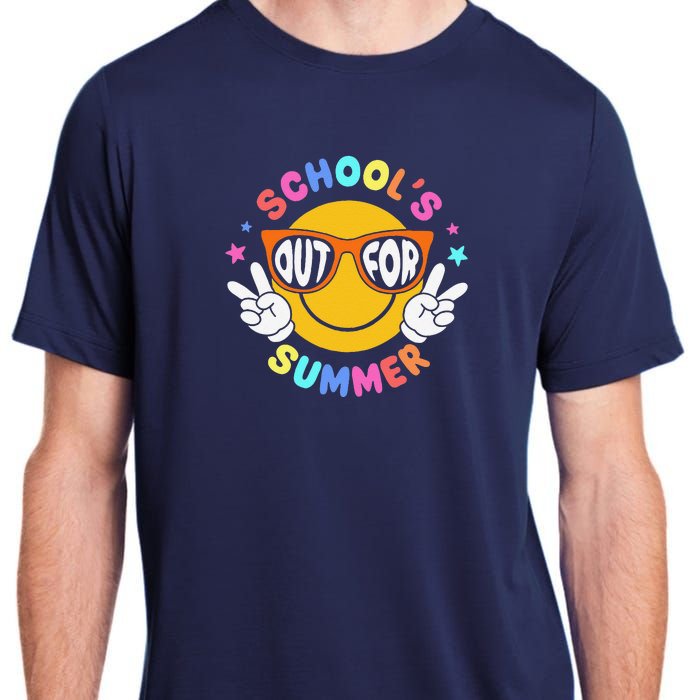 Schools Out For Summer Teacher Students Last Day Of School Adult ChromaSoft Performance T-Shirt