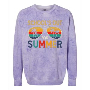 Schools Out For Summer Retro Last Day Of School Teacher Boy Colorblast Crewneck Sweatshirt