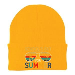 Schools Out For Summer Retro Last Day Of School Teacher Boy Knit Cap Winter Beanie