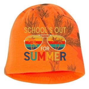 Schools Out For Summer Retro Last Day Of School Teacher Boy Kati - Camo Knit Beanie