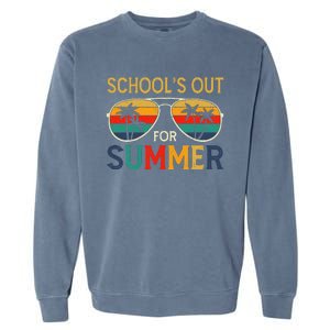 Schools Out For Summer Retro Last Day Of School Teacher Boy Garment-Dyed Sweatshirt