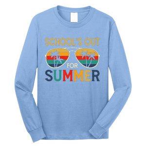 Schools Out For Summer Retro Last Day Of School Teacher Boy Long Sleeve Shirt