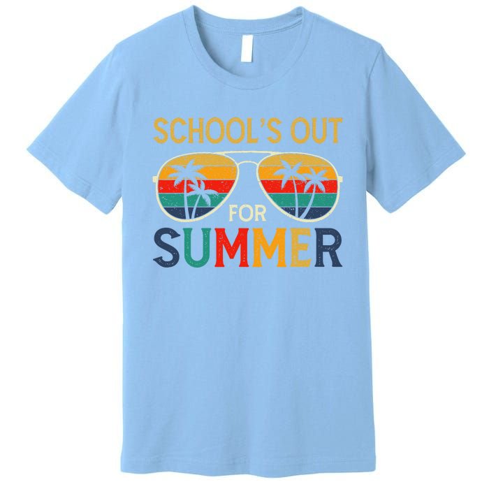 Schools Out For Summer Retro Last Day Of School Teacher Boy Premium T-Shirt