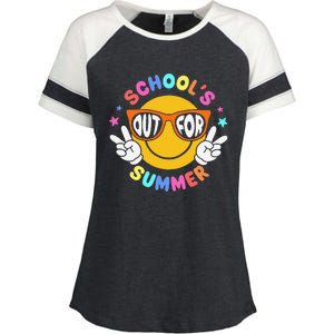 Schools Out For Summer Teacher Students Last Day Of School Enza Ladies Jersey Colorblock Tee