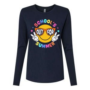 Schools Out For Summer Teacher Students Last Day Of School Womens Cotton Relaxed Long Sleeve T-Shirt