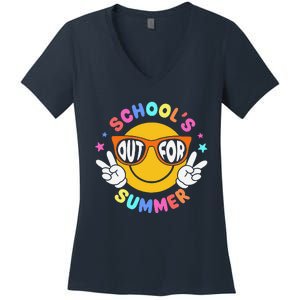 Schools Out For Summer Teacher Students Last Day Of School Women's V-Neck T-Shirt