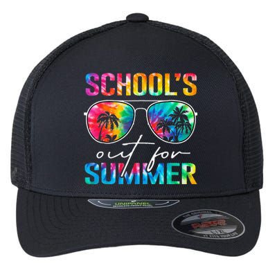 Schools Out For Summer Tie Dye Last Day Of School Teacher Flexfit Unipanel Trucker Cap