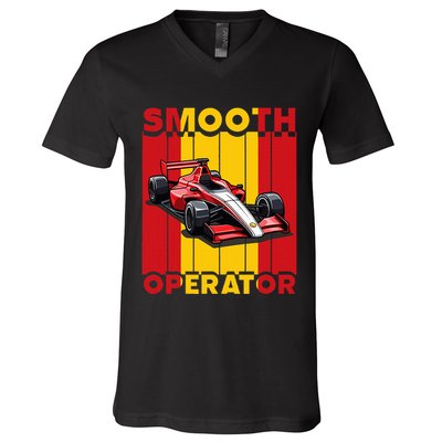 Smooth Operator Formula Racing Spain Flag Fast Cars V-Neck T-Shirt