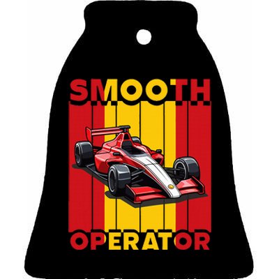 Smooth Operator Formula Racing Spain Flag Fast Cars Ceramic Bell Ornament