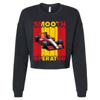 Smooth Operator Formula Racing Spain Flag Fast Cars Cropped Pullover Crew