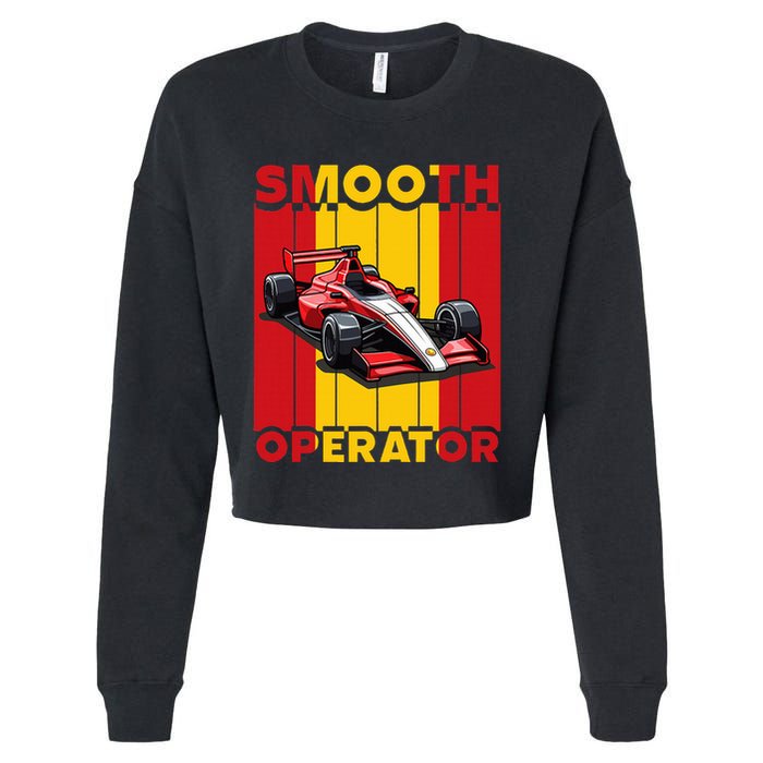 Smooth Operator Formula Racing Spain Flag Fast Cars Cropped Pullover Crew