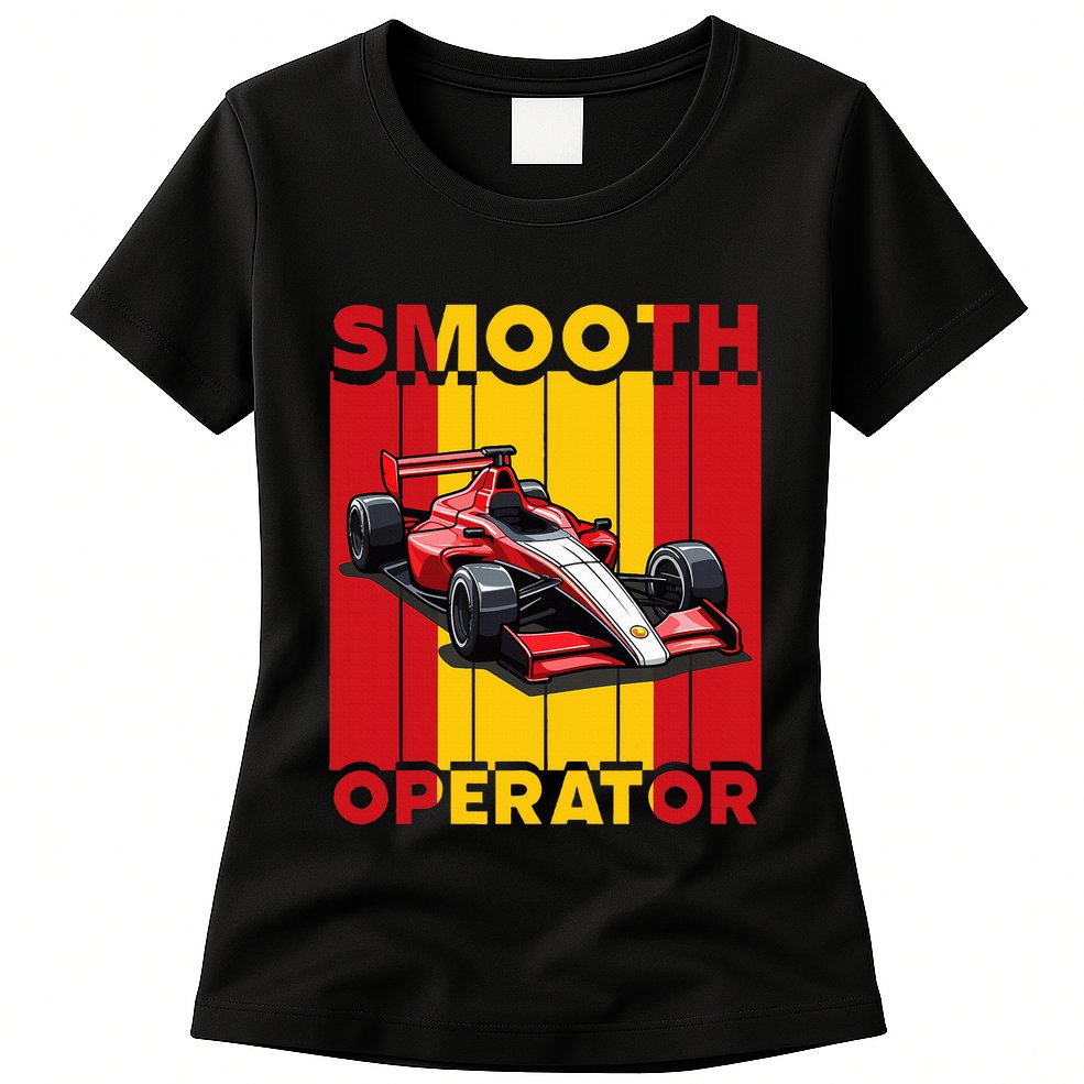 Smooth Operator Formula Racing Spain Flag Fast Cars Womens T-Shirt