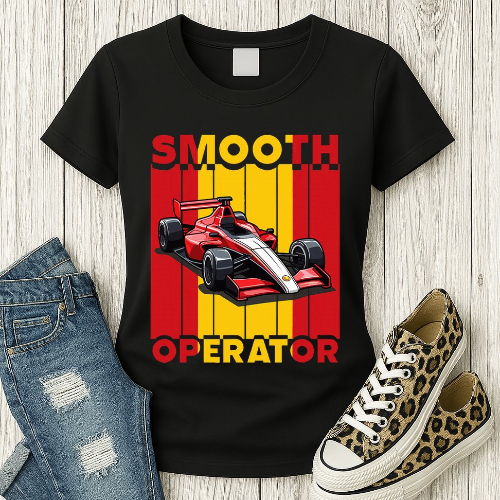 Smooth Operator Formula Racing Spain Flag Fast Cars Womens T-Shirt