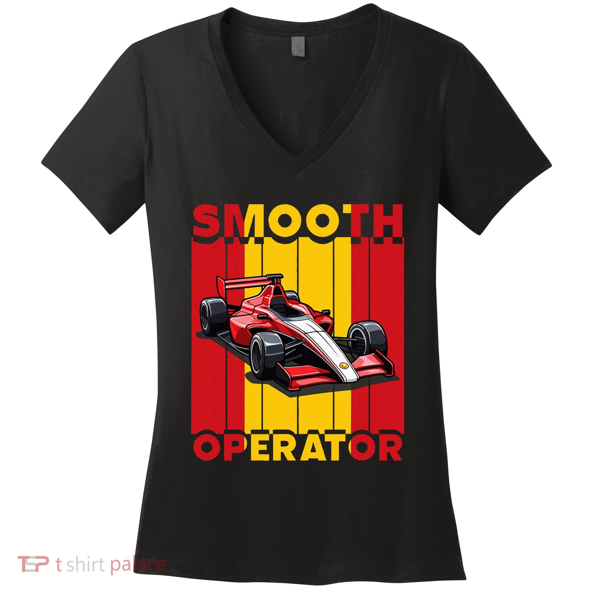 Smooth Operator Formula Racing Spain Flag Fast Cars Women's V-Neck T-Shirt