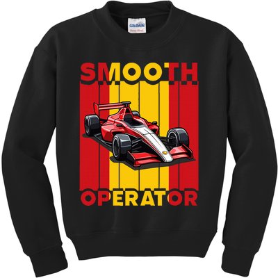 Smooth Operator Formula Racing Spain Flag Fast Cars Kids Sweatshirt