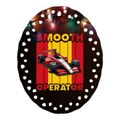 Smooth Operator Formula Racing Spain Flag Fast Cars Ceramic Oval Ornament