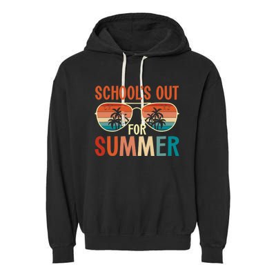 School Out For Summer Retro Last Day Of School Teacher Garment-Dyed Fleece Hoodie