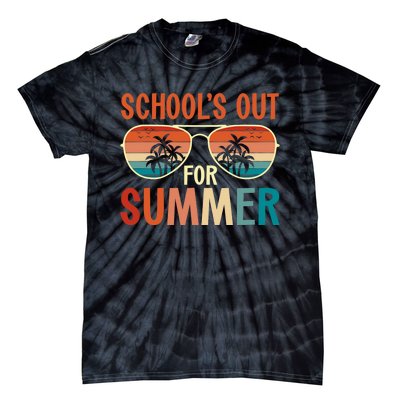 School Out For Summer Retro Last Day Of School Teacher Tie-Dye T-Shirt