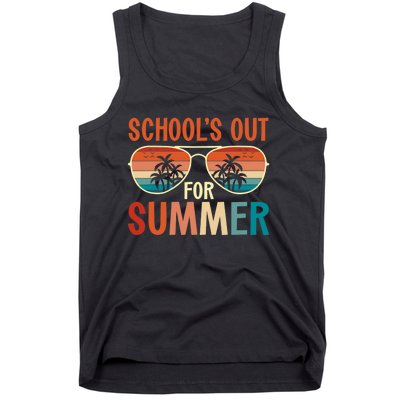 School Out For Summer Retro Last Day Of School Teacher Tank Top