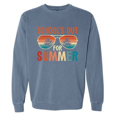 School Out For Summer Retro Last Day Of School Teacher Garment-Dyed Sweatshirt