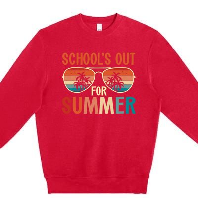 School Out For Summer Retro Last Day Of School Teacher Premium Crewneck Sweatshirt