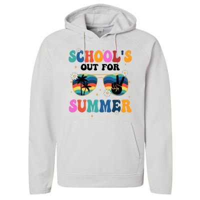 Schools Out For Summer Hippie Performance Fleece Hoodie