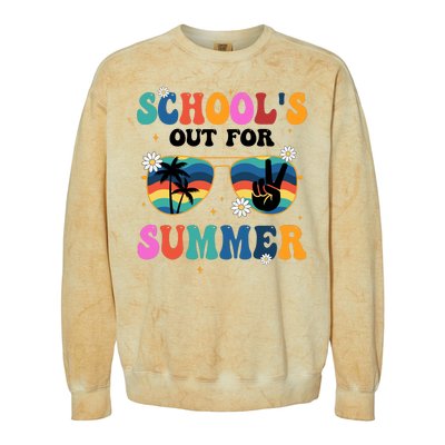 Schools Out For Summer Hippie Colorblast Crewneck Sweatshirt