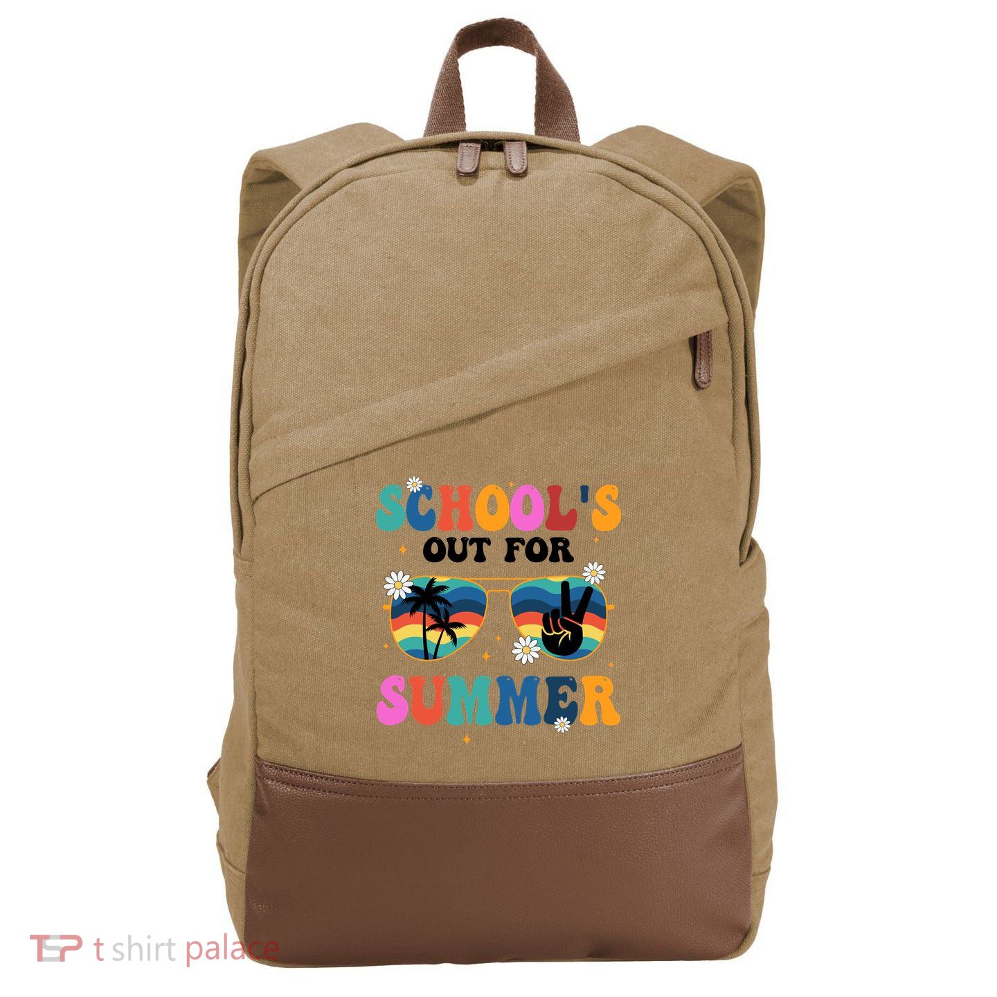 Schools Out For Summer Hippie Cotton Canvas Backpack