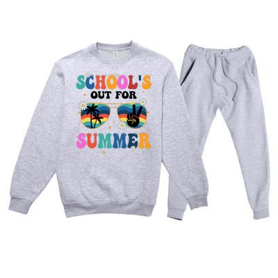 Schools Out For Summer Hippie Premium Crewneck Sweatsuit Set