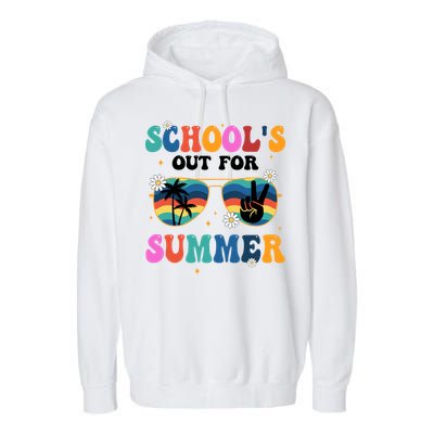 Schools Out For Summer Hippie Garment-Dyed Fleece Hoodie