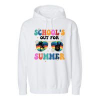 Schools Out For Summer Hippie Garment-Dyed Fleece Hoodie