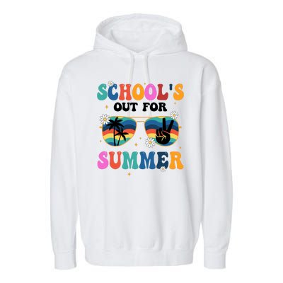 Schools Out For Summer Hippie Garment-Dyed Fleece Hoodie